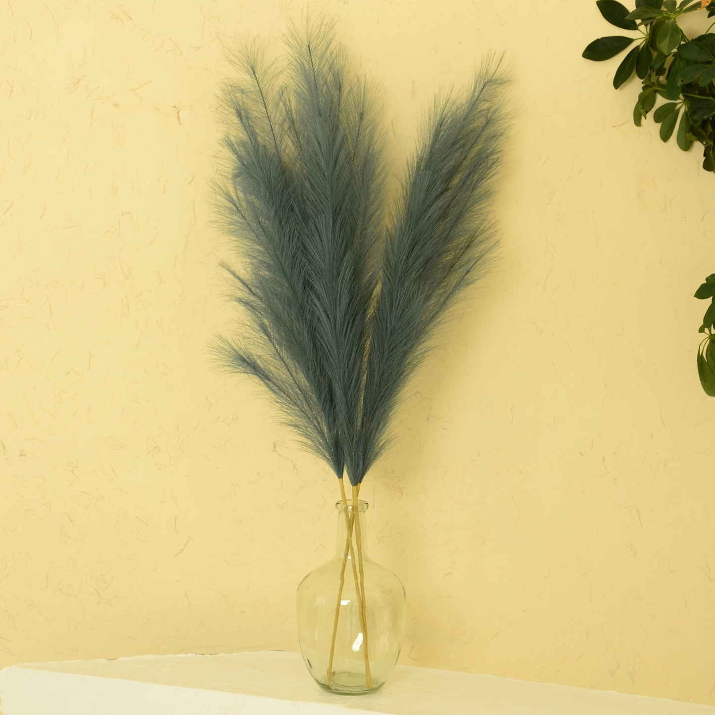 Large Faux Pampas Grass, 3 Pcs, 43'', Smoke Green