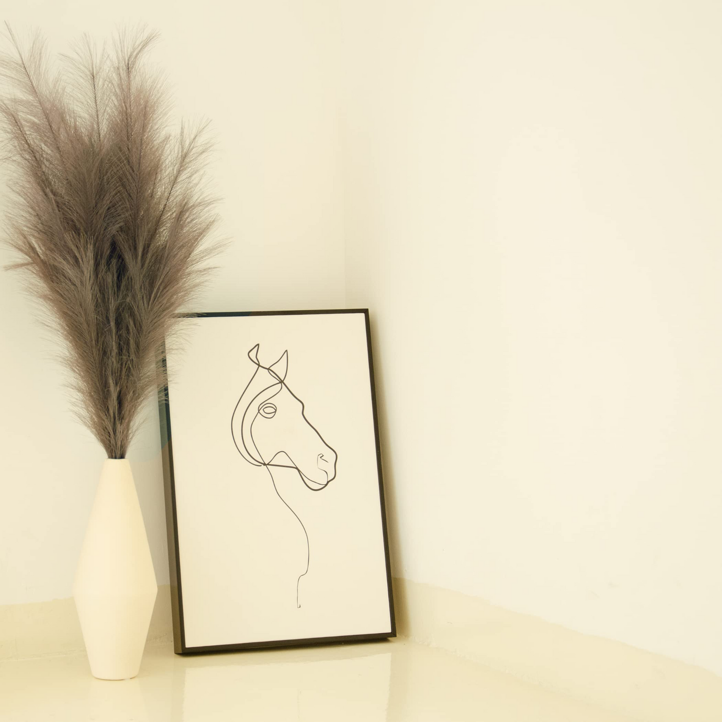 Large Faux Pampas Grass, 3 Pcs, 43'', Lilac Gray