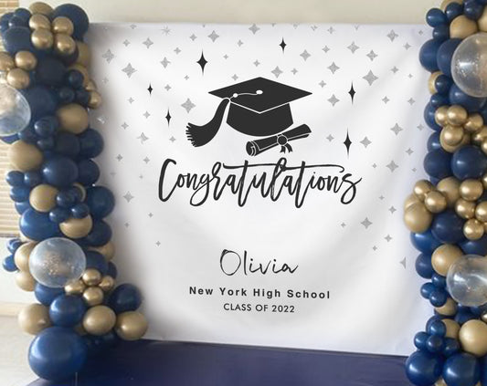 Silver Star Graduation Backdrop