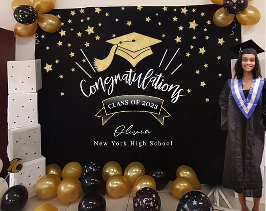 Gold Star Graduation Banner