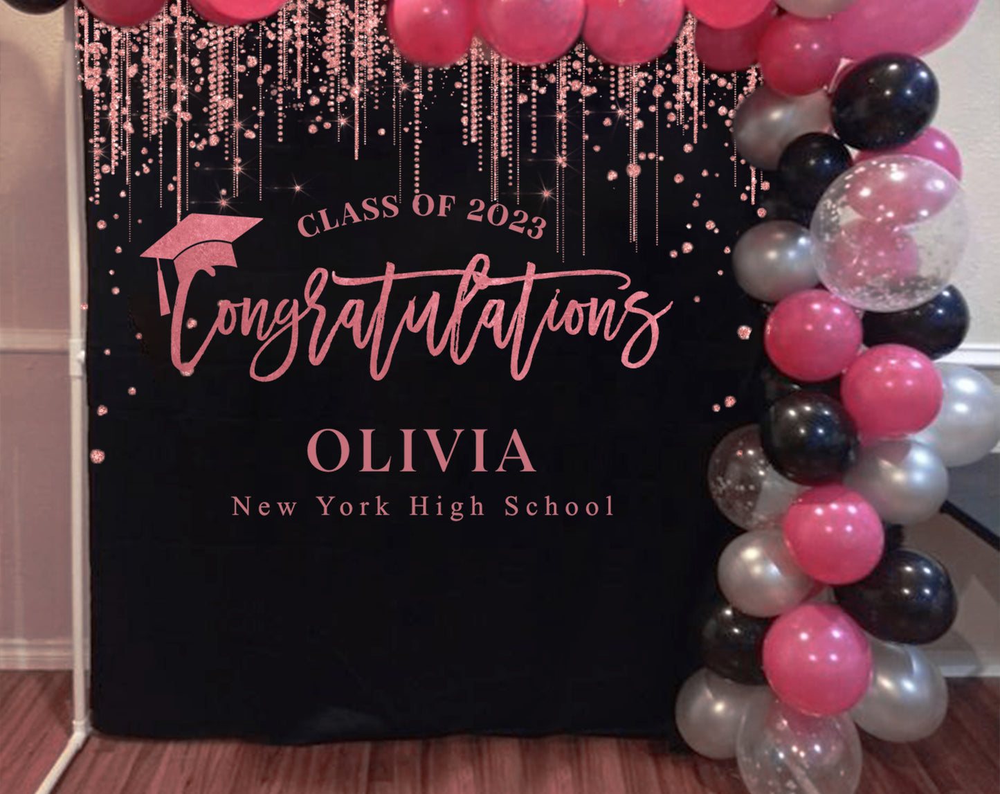 Pink Graduation Backdrop