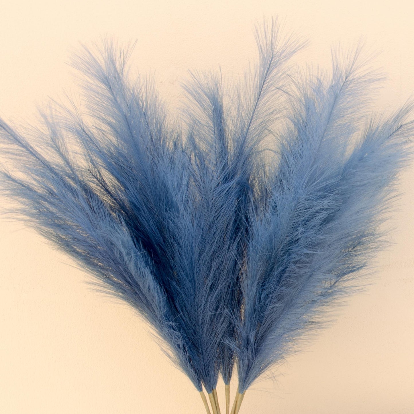 7 Pcs 38'' Faux Pampas Grass, Navy Blue
