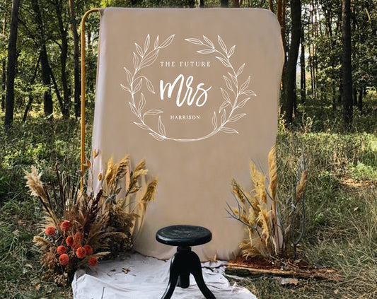 Wedding Leaves Wreath Backdrop