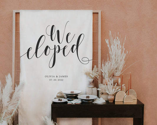 We Eloped- Wedding Backdrop