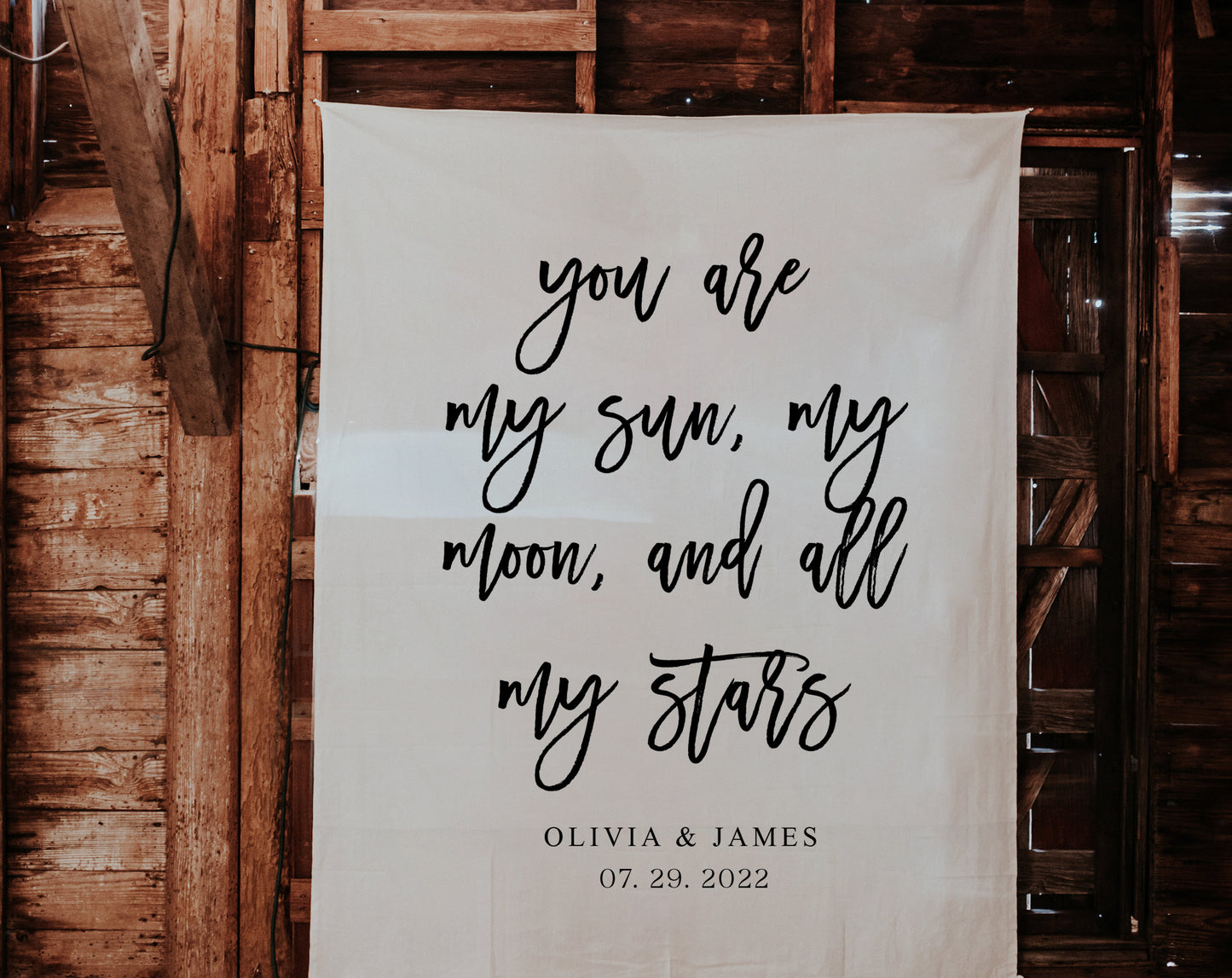 You Are My Sun,My Moon, And All My Stars - Wedding Backdrop