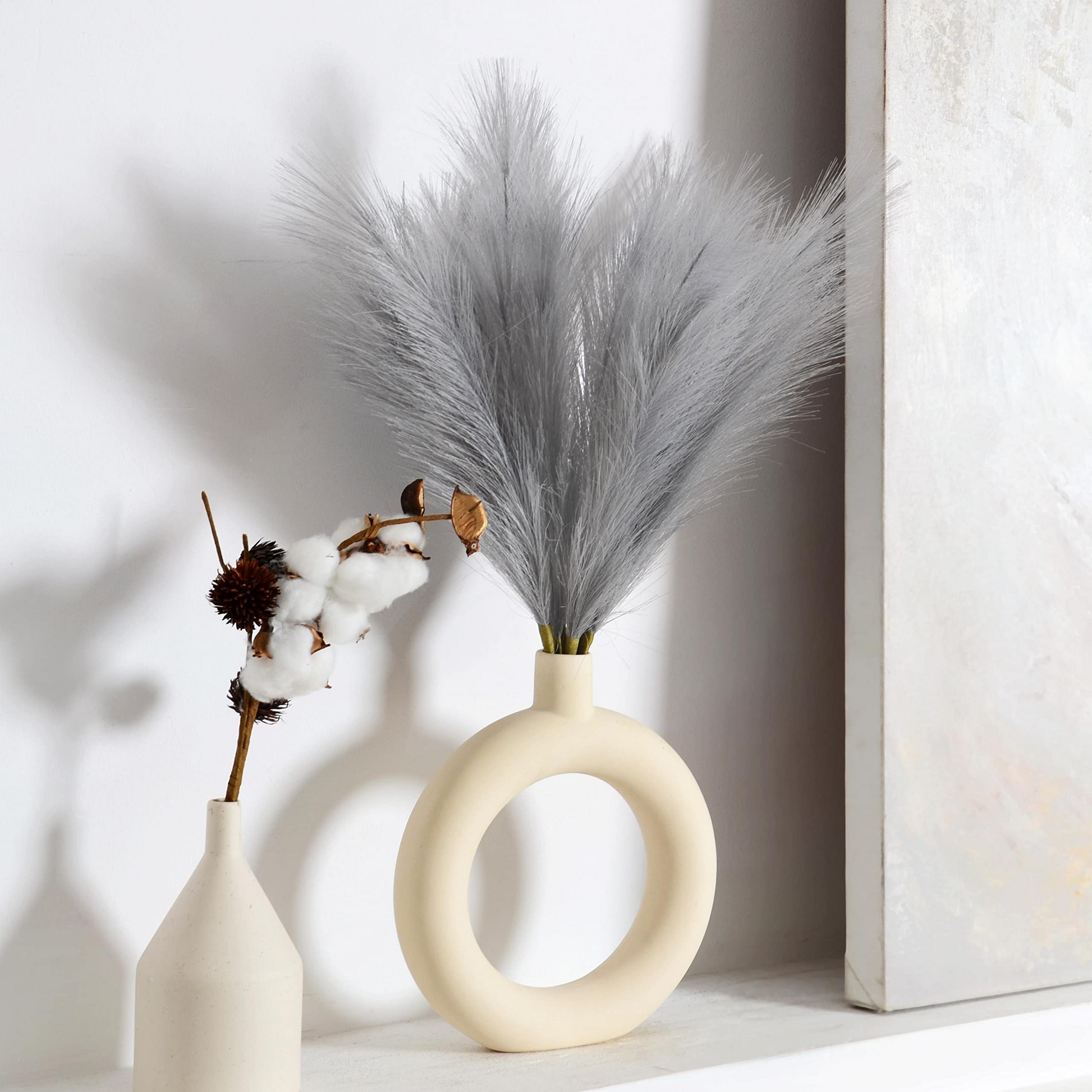 8 Erbe Pampas Finte 113 Cm - Viola, Soffici E Morbide, Per Decorazione Casa E Matrimoni - Foto 9