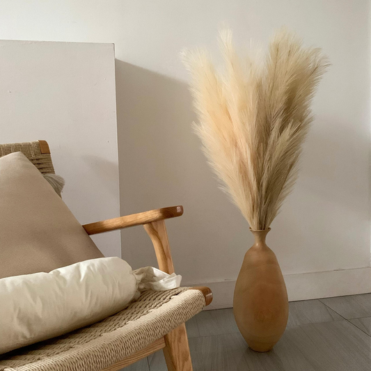Large Faux Pampas Grass, 5 Pcs, 43'', Mix Color(Beige & Taupe)