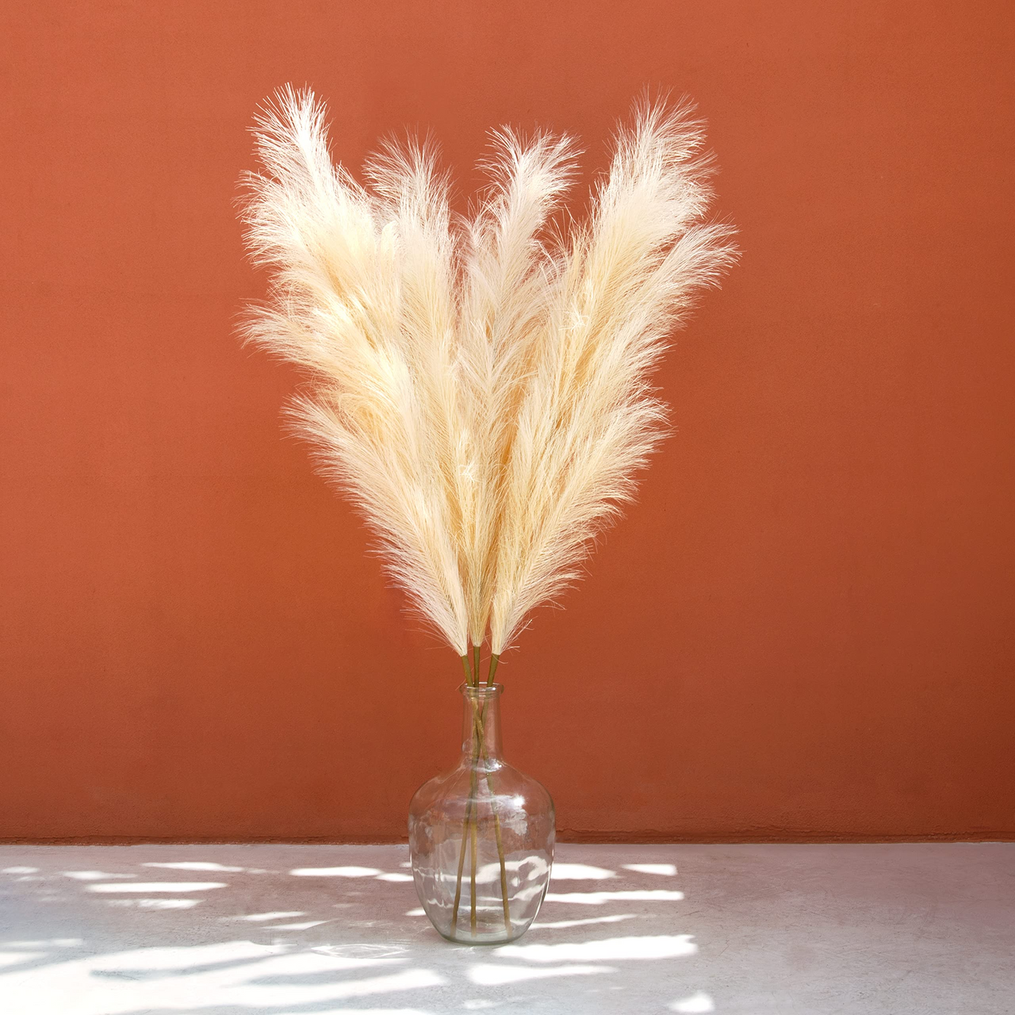 Large Faux Pampas Grass, 3 Pcs, 43'', Beige