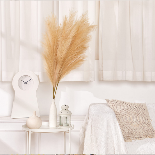 Large Faux Pampas Grass, 3 Pcs, 43'', Taupe Sand